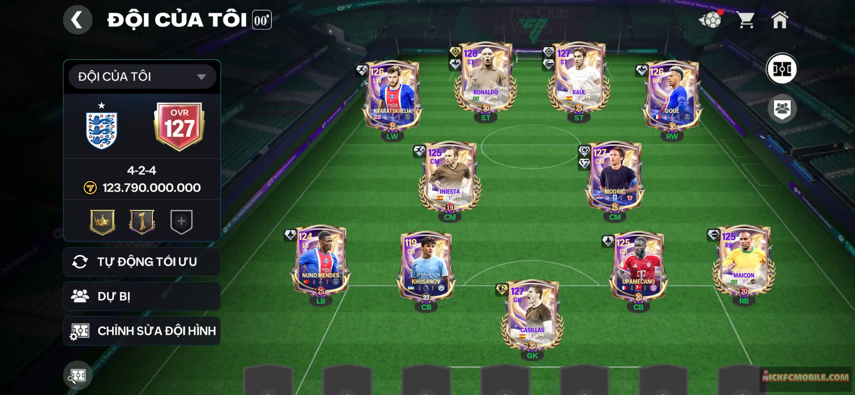 ms549 ovr 127 cực ngon, toàn các cầu thủ mùa mới top meta