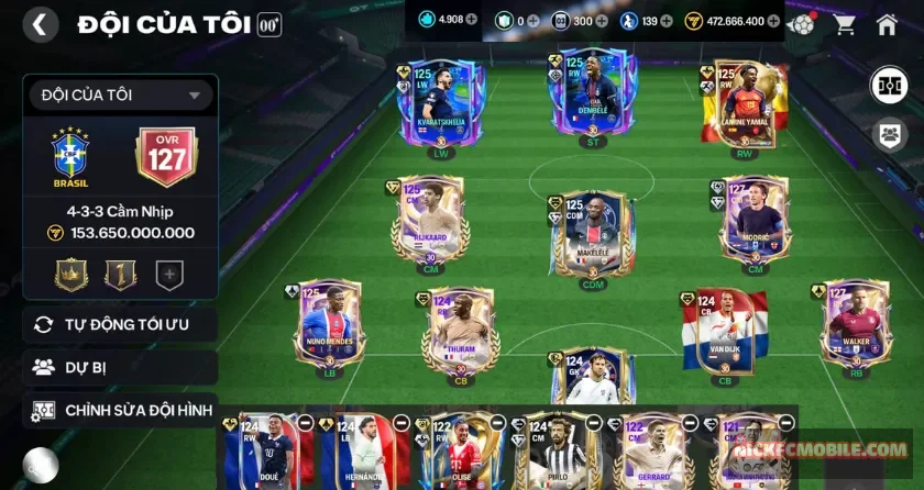 Ovr 127, 4k9 mảnh
