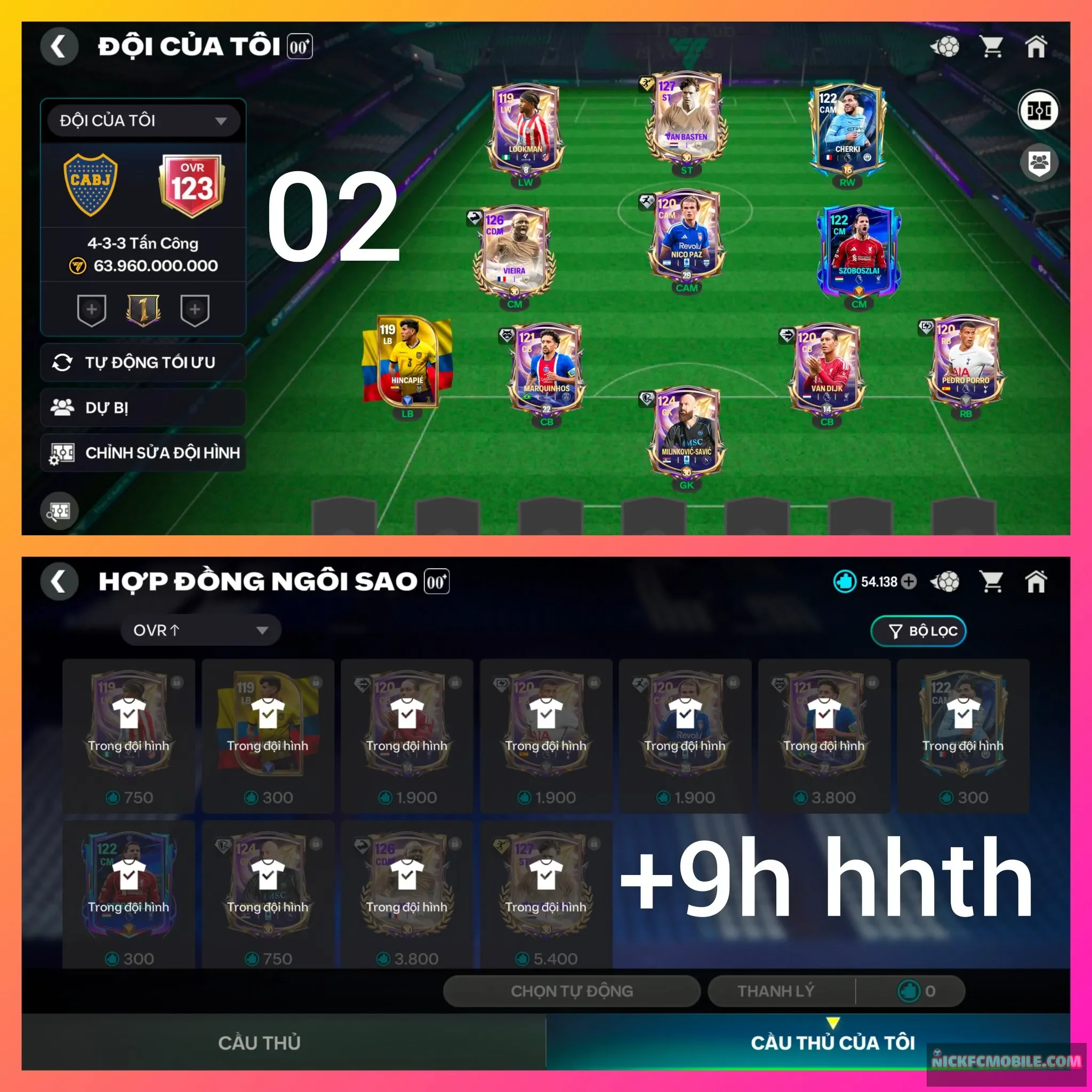 Ms02. Dư 54k Mãnh HĐ + 9k hhth . Vanbaten và đồng bọn.