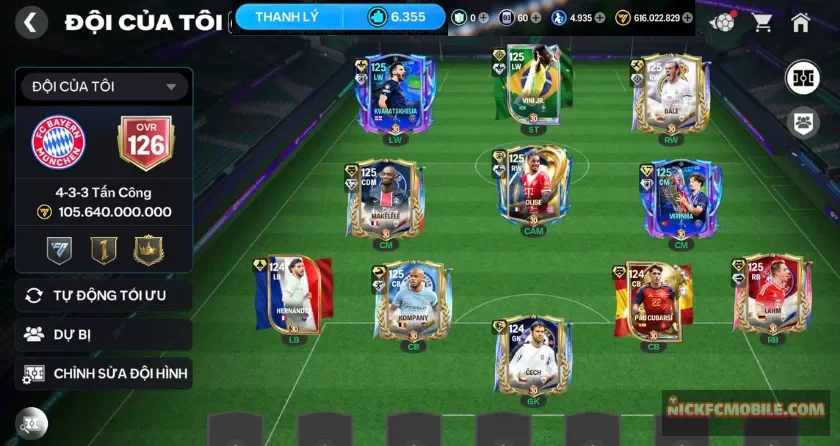 Ovr 126, 8 cầu thủ 125