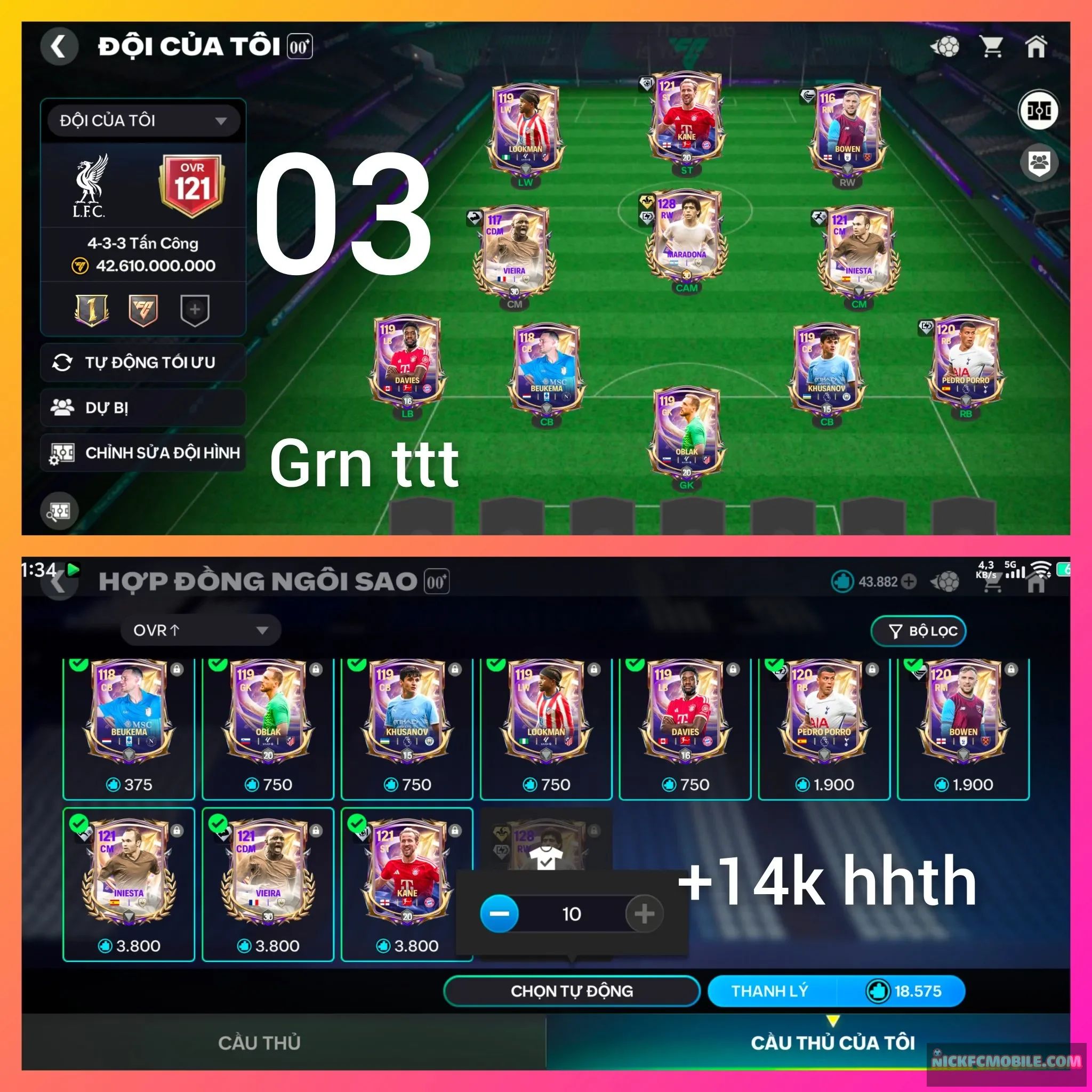 Ms03. Maradona128+ 14k hhth
Dư 63k mãnh đủ đổi vini or zidan