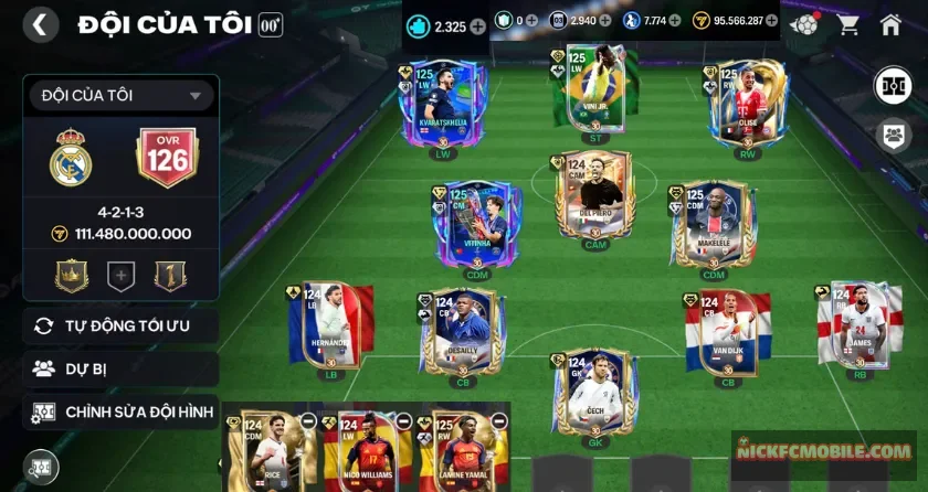 Ovr 126, 6 cầu thủ 120