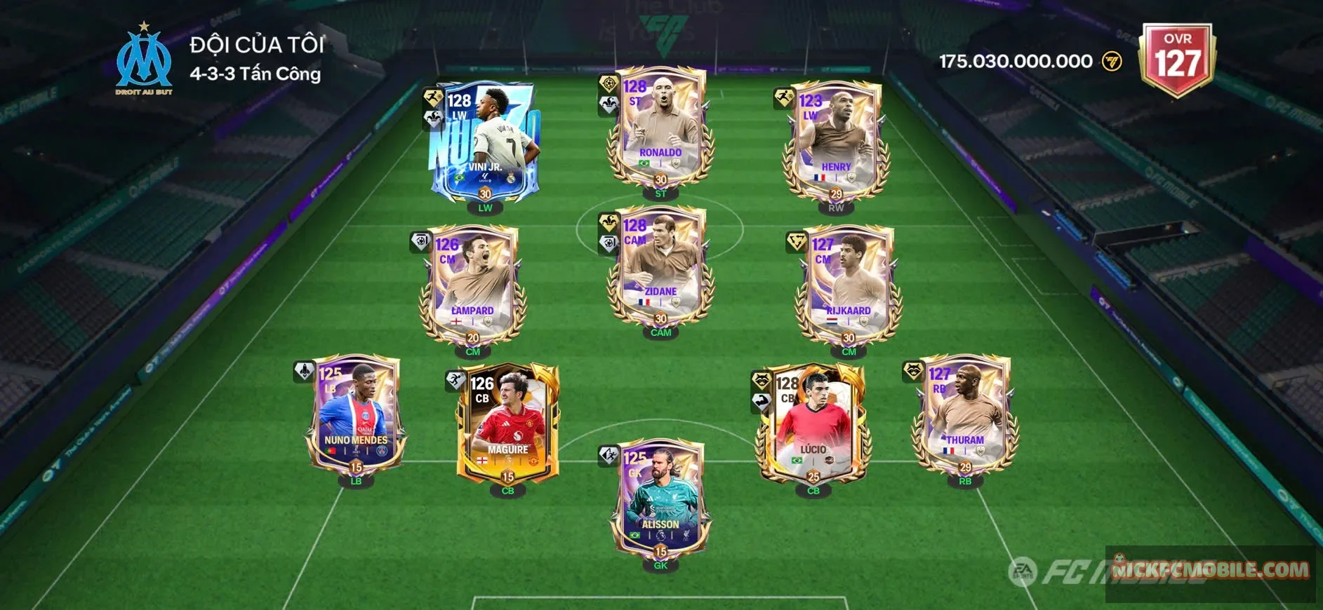 LLs1 : OVR 127 + 4con 123 + Full cầu thủ vip.