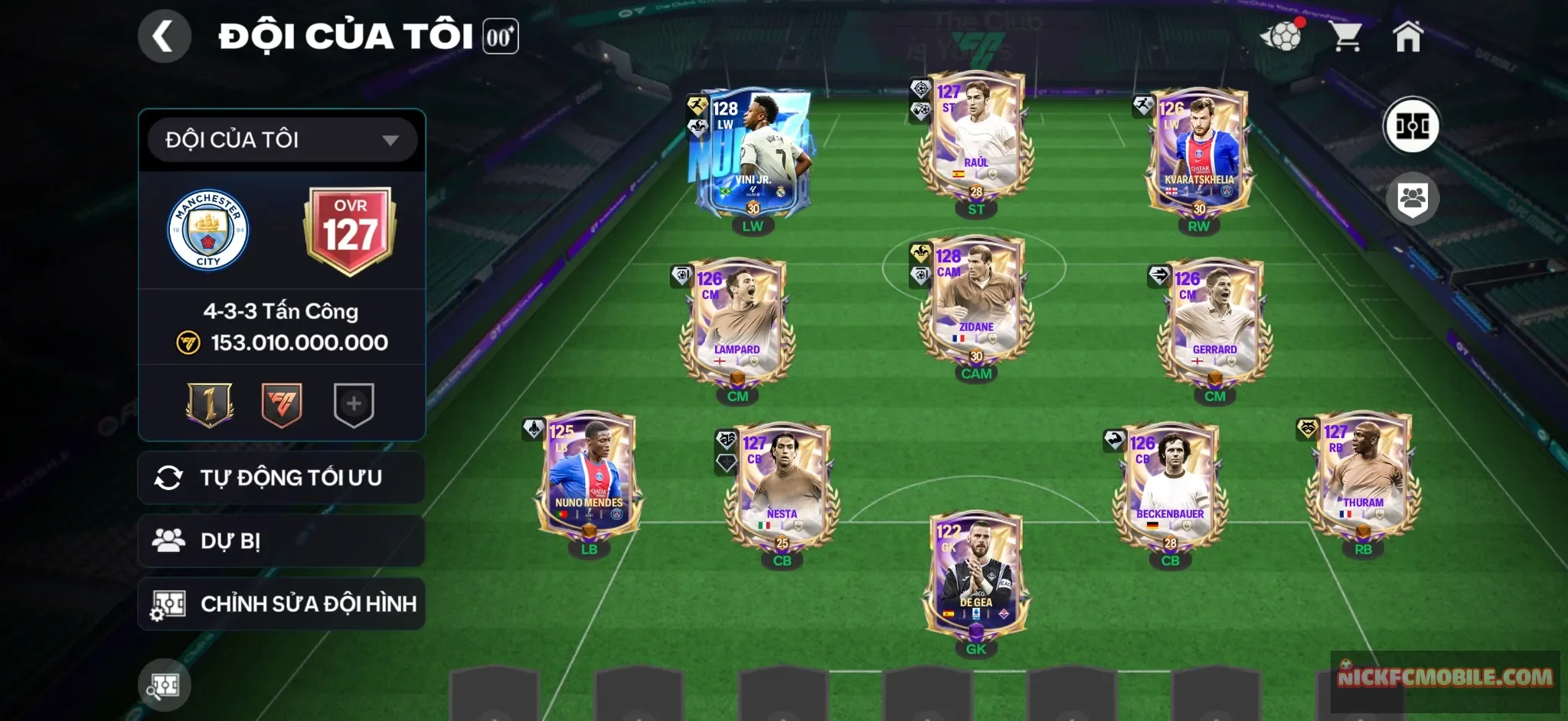 Dư 7B coin + 125k gems + Vini + Zidane