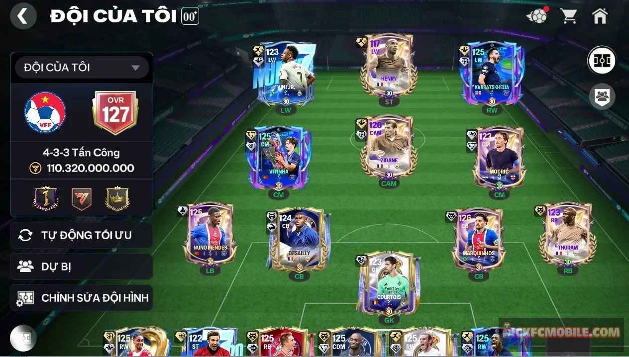 S1 - ĐH 110B  VINI + ZIDANE 123  + 4 CON 122 + 30K ĐIỂM HỢP ĐỒNG    Garena TTT
