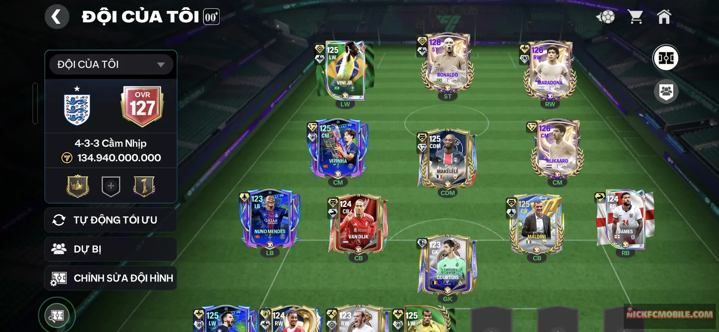 ACC GRNTTT GIÁ RẺ CẦU THỦ NGON 2 CTHU OVR 128
