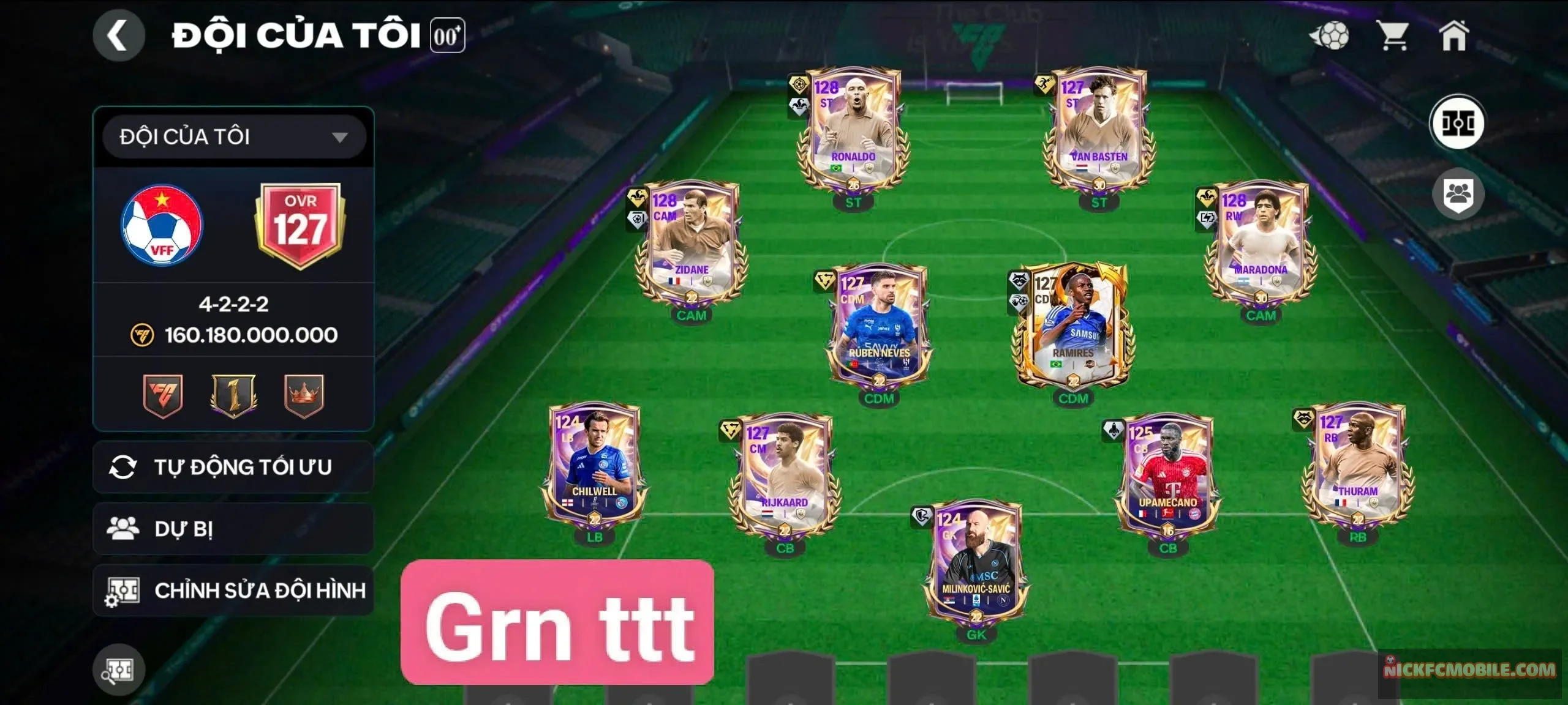 Ms04. Béo128+ zidan128+ mara128 + 127x5( toàn top)