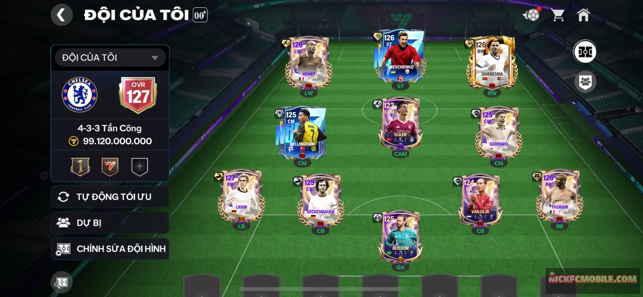 Ovr127 - 5 cầu thủ 122 + 3 cầu thủ 121 + 11k6 mảnh trao đổi
