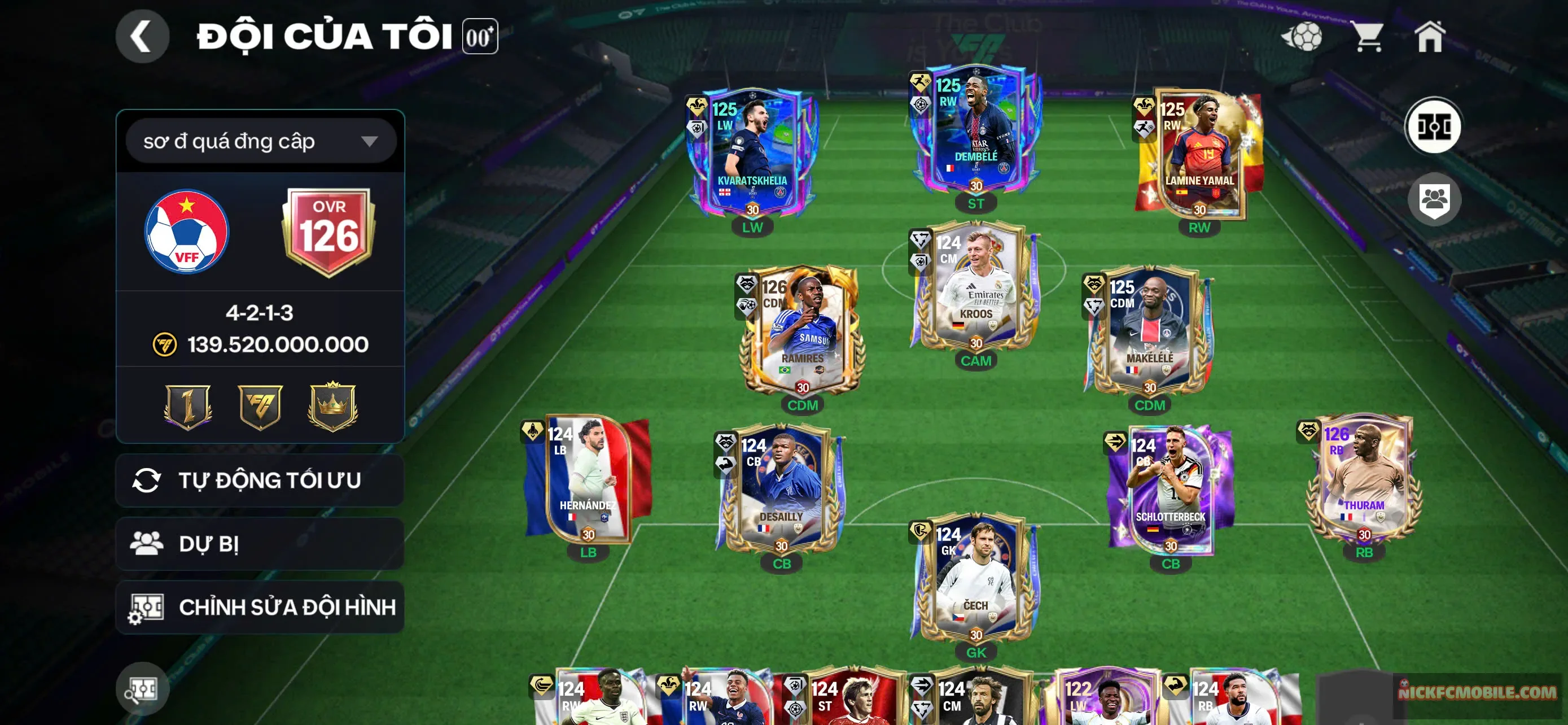 ms575 ovr 126 nhiều cầu thủ 125 xịn cho ae trải nghiệm