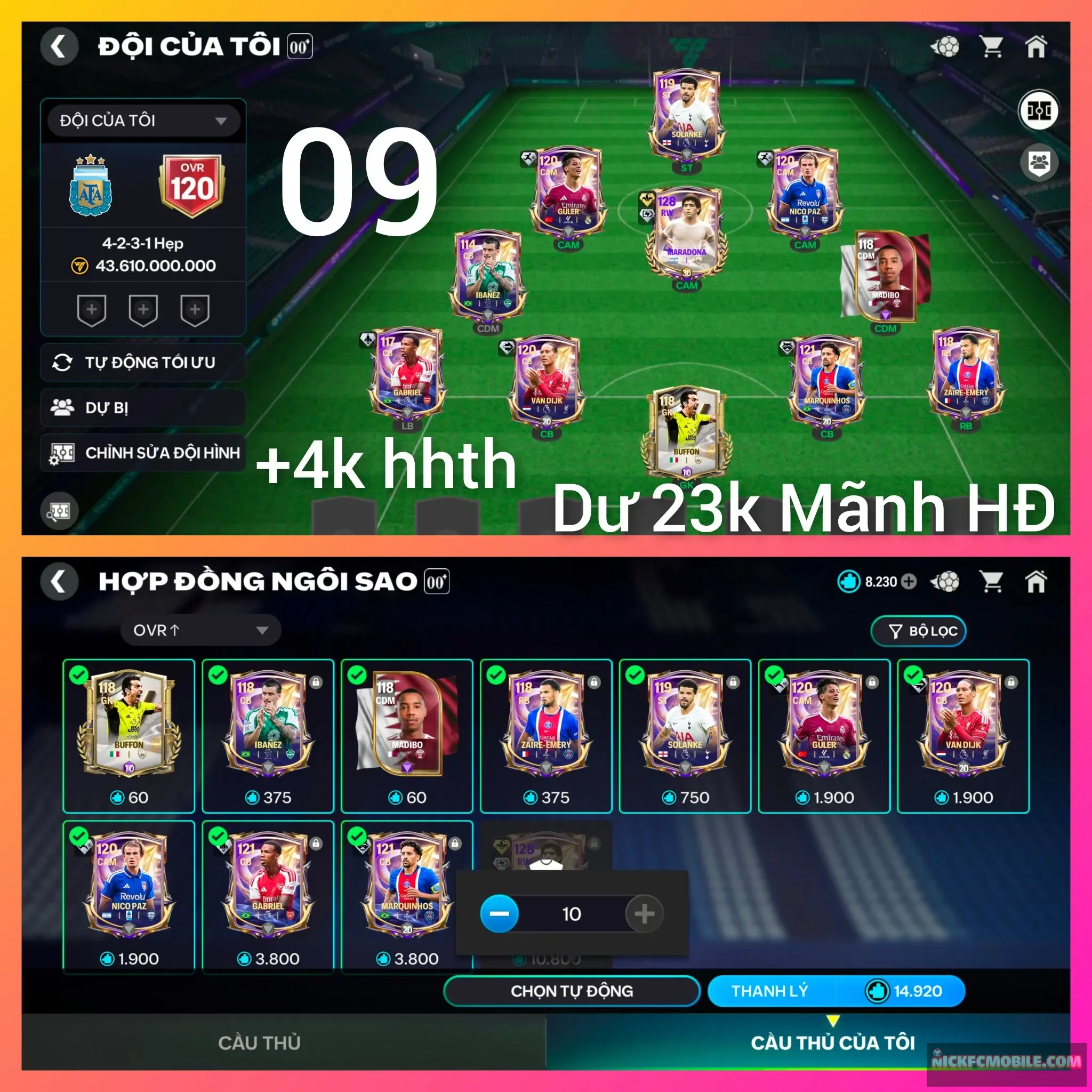 Ms09. Mara128+ 23k Mãnh HĐ+ 4k hhth