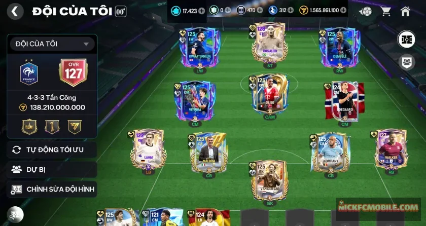 Ovr 127, 17K mảnh, Rô béo