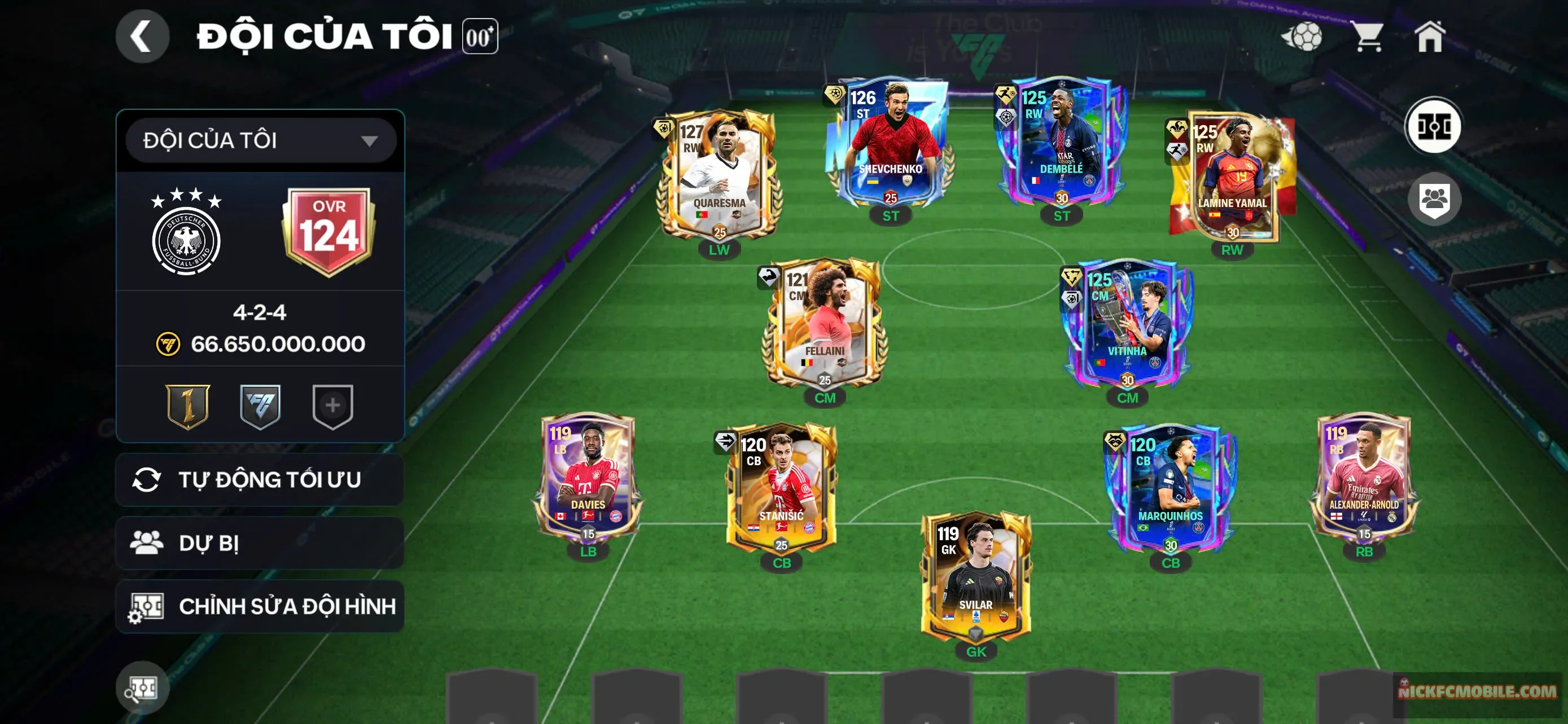 ms577 hàng ngon cho ae trải nghiệm game, 4 - 5 cầu thủ ovr 125