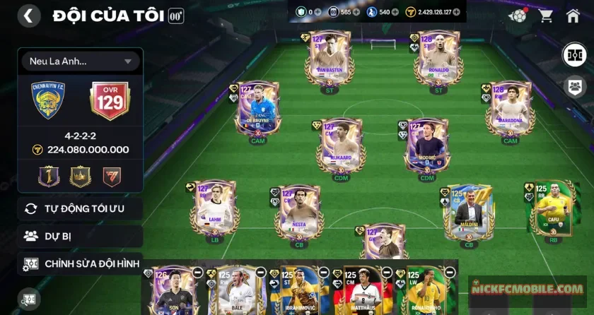 Ovr 129, 3 cầu thủ 123