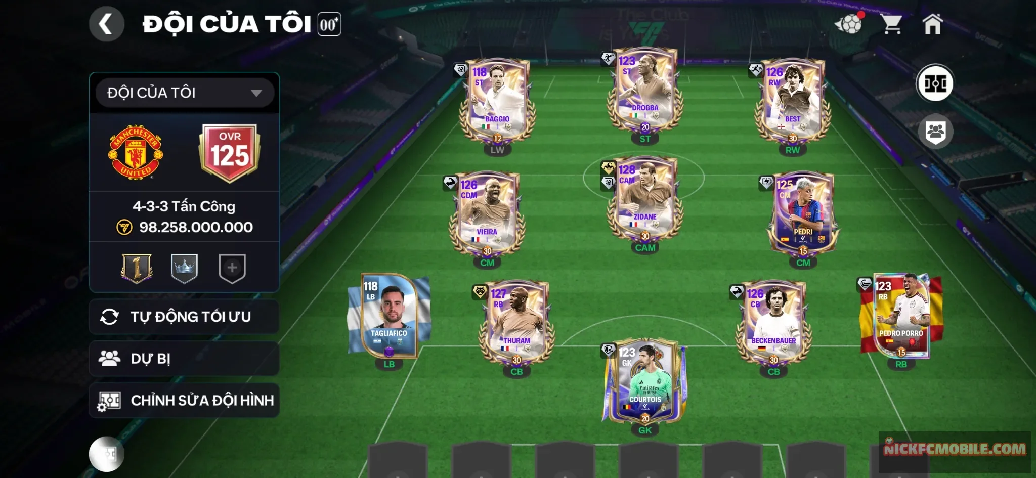 Ovr 125 Zidane+Best+Thuram+12k mảnh