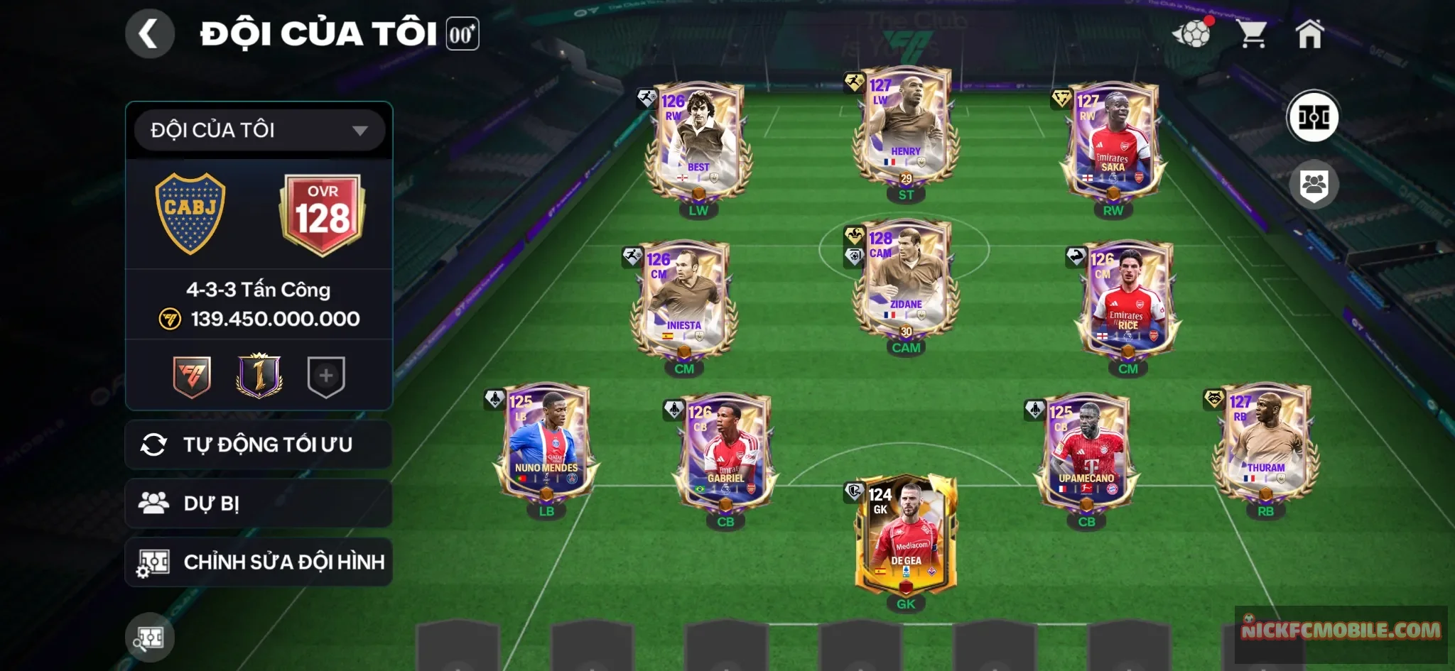 Ovr 128 Zidane+Henry+Saka+ nhiều cthu ngon +9i mảnh