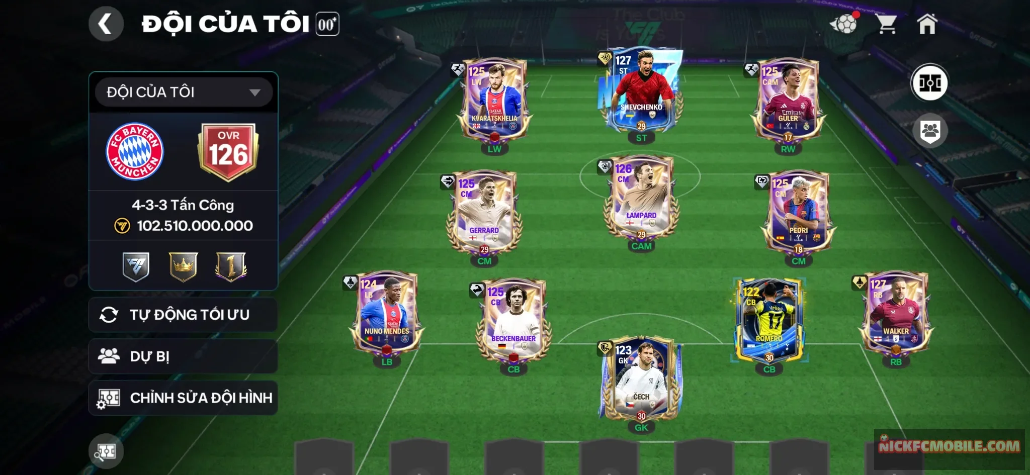 Ovr 126 Shev+pedri+guler khung ổn