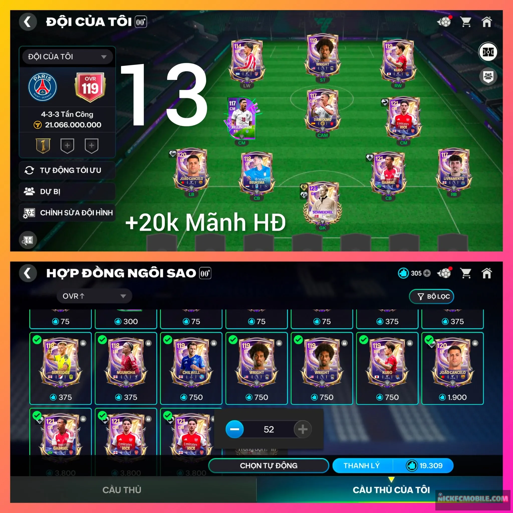 Ms13. Reg gk128 + 20k Mãnh HĐ