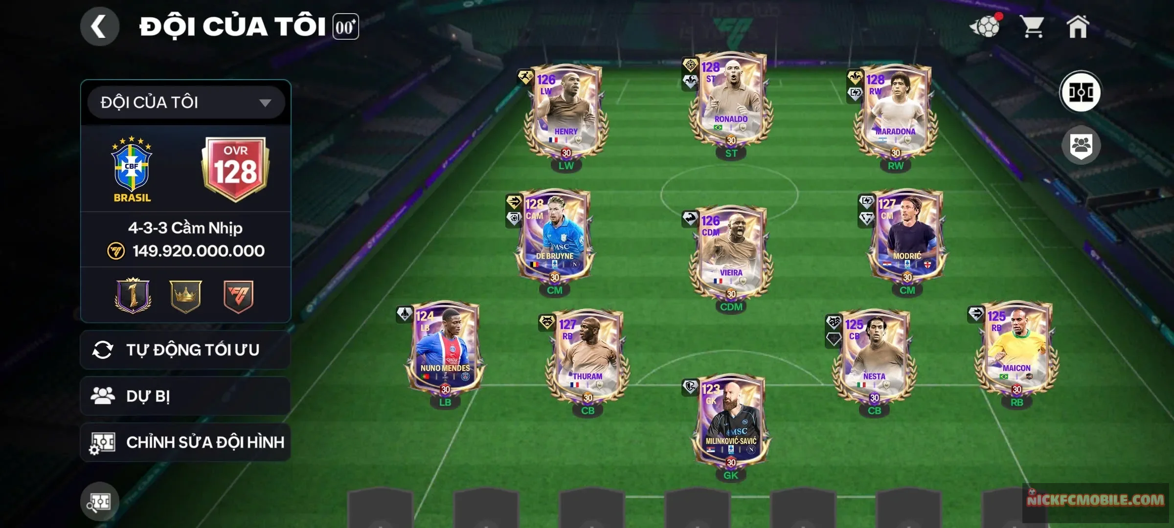 LLs10 : OVR 128 + 3con 123 + 53k hh mảnh.