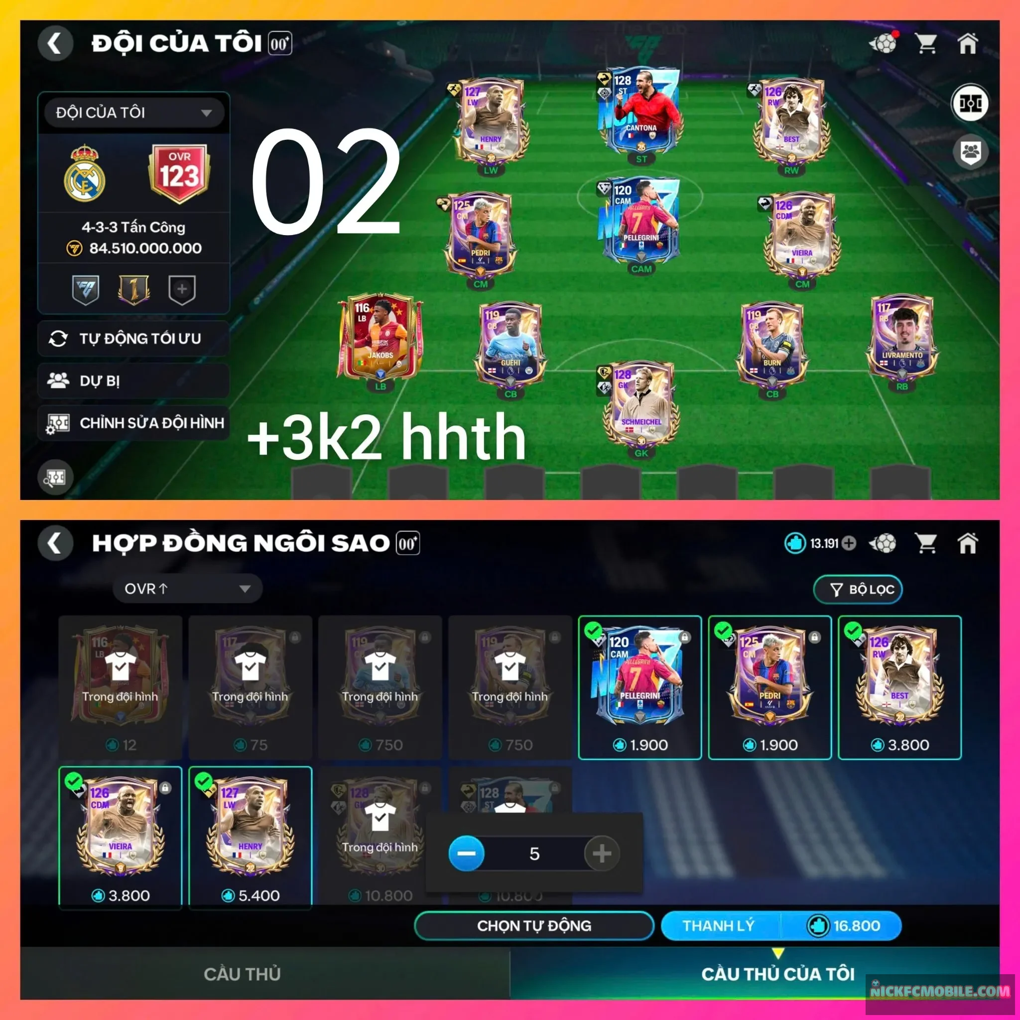 Ms02. Catona128+ schmeichel128+ 30k Mãnh+ 3k2 hhth