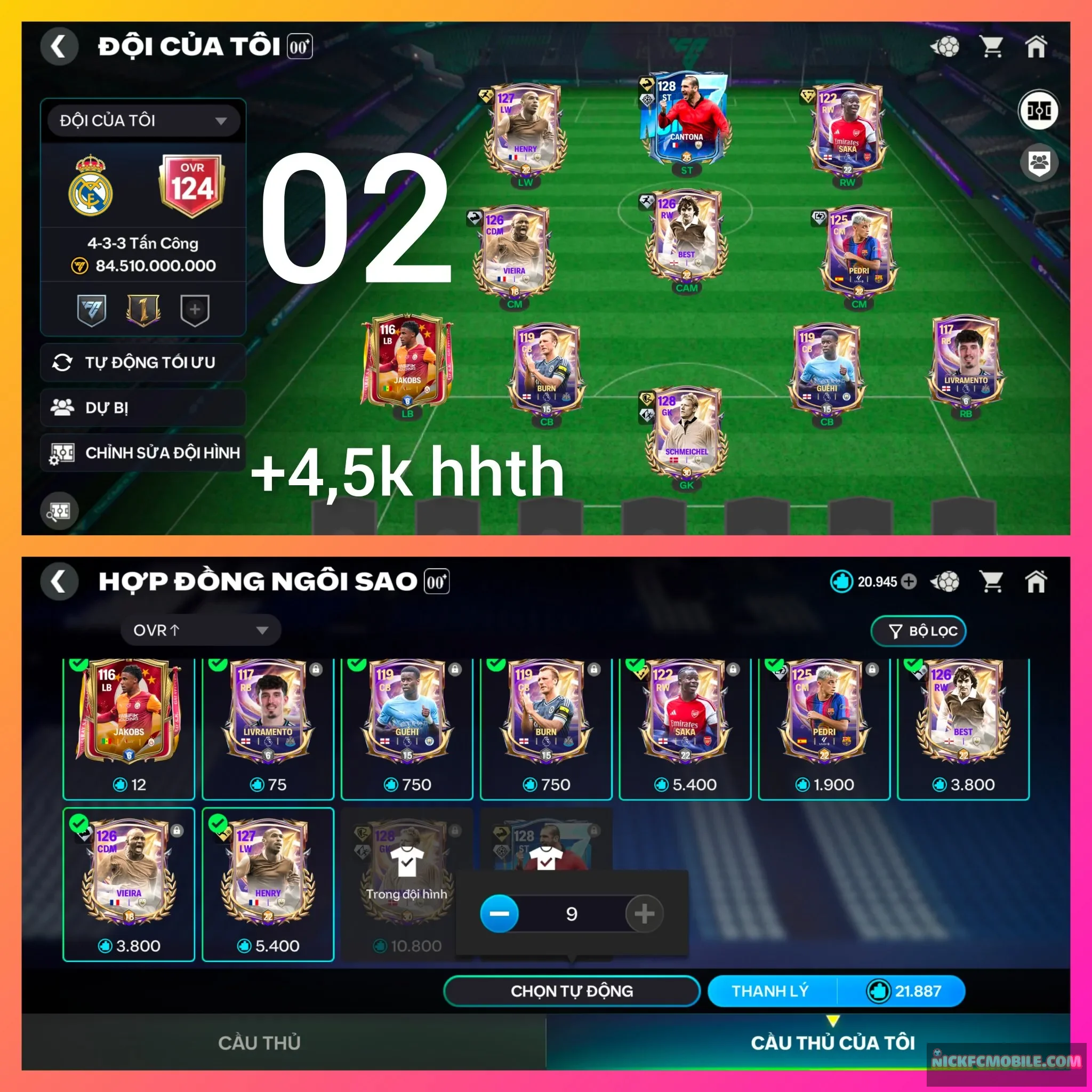 Ms02. Catona128+ schmeichel128+ 43k Mãnh+ 4,5k hhth