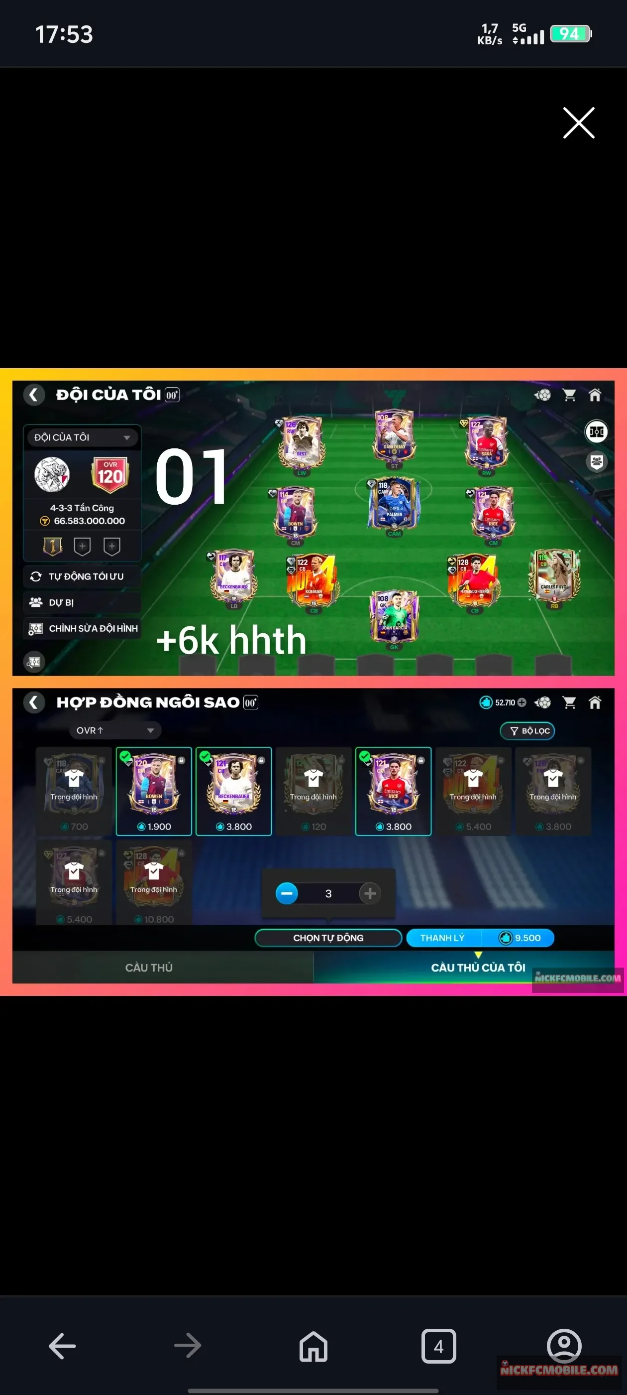 Ms01. CB Hierro128( kẹp 126-127 hàng vip) + 63k Mãnh HĐ+ 6k hhth