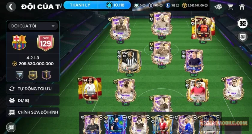 Ovr 129, Rô béo, Zidane, Lucio