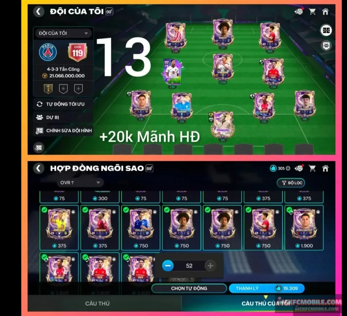 Ms13. Reg gk128 + 20k Mãnh HĐ