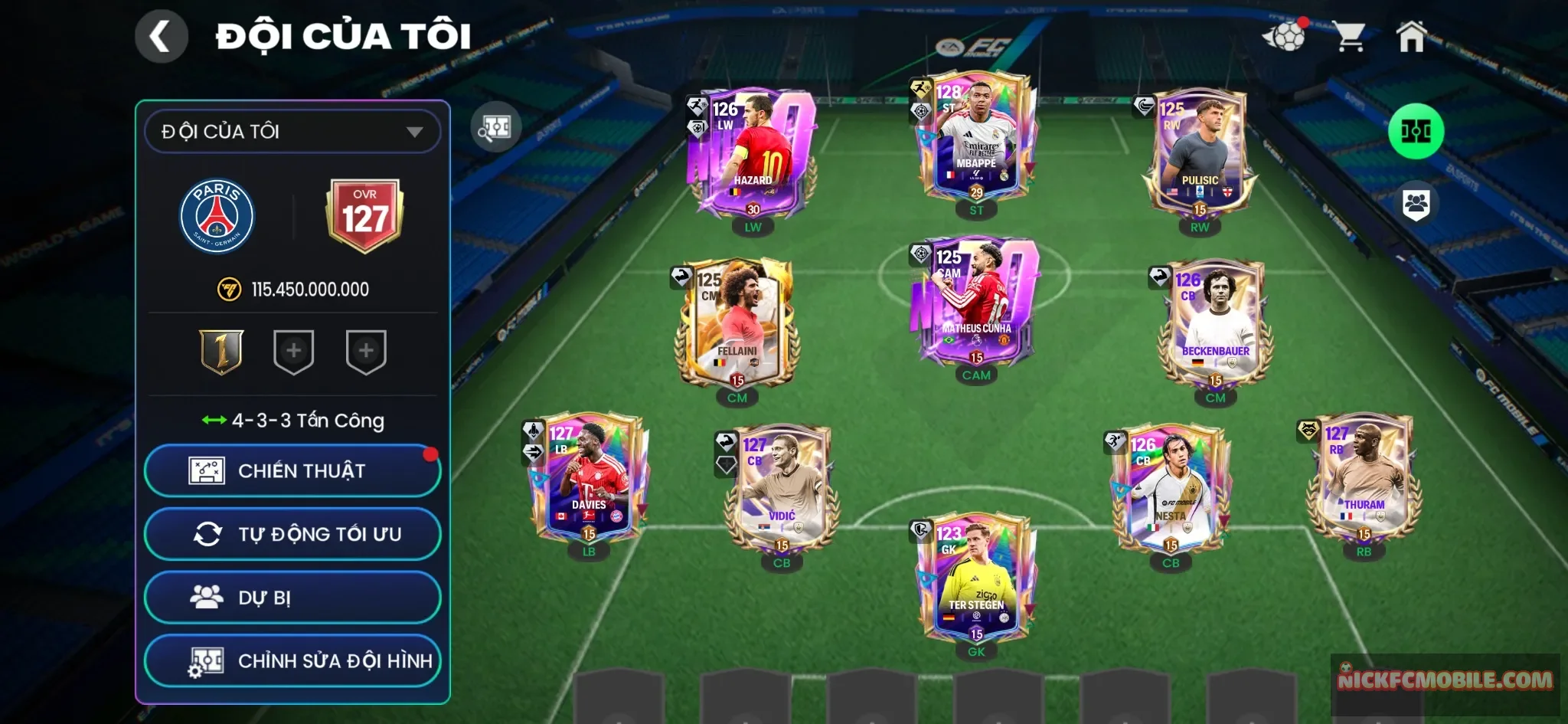 Ovr 127 M3p+Hazard+ nhiều cthu ngon +1b coin