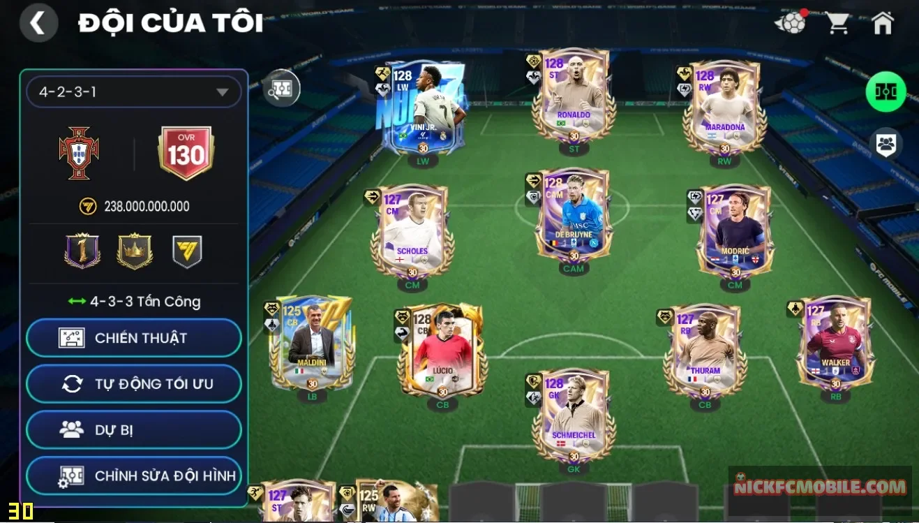 S7 - ĐH 238B  OVR 130  6 CON 123  + 5 CON 122   Garena SĐT CHỜ ĐỔI  6/11