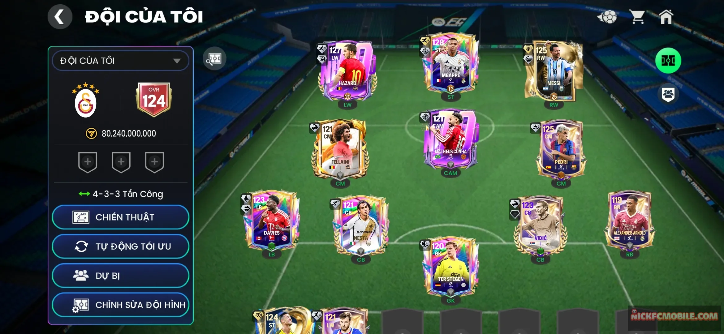 Ovr 124 khung đẹp có đô đốc 123 và nhiều cầu thủ ngon dư 22k mảnh và 10k hhth