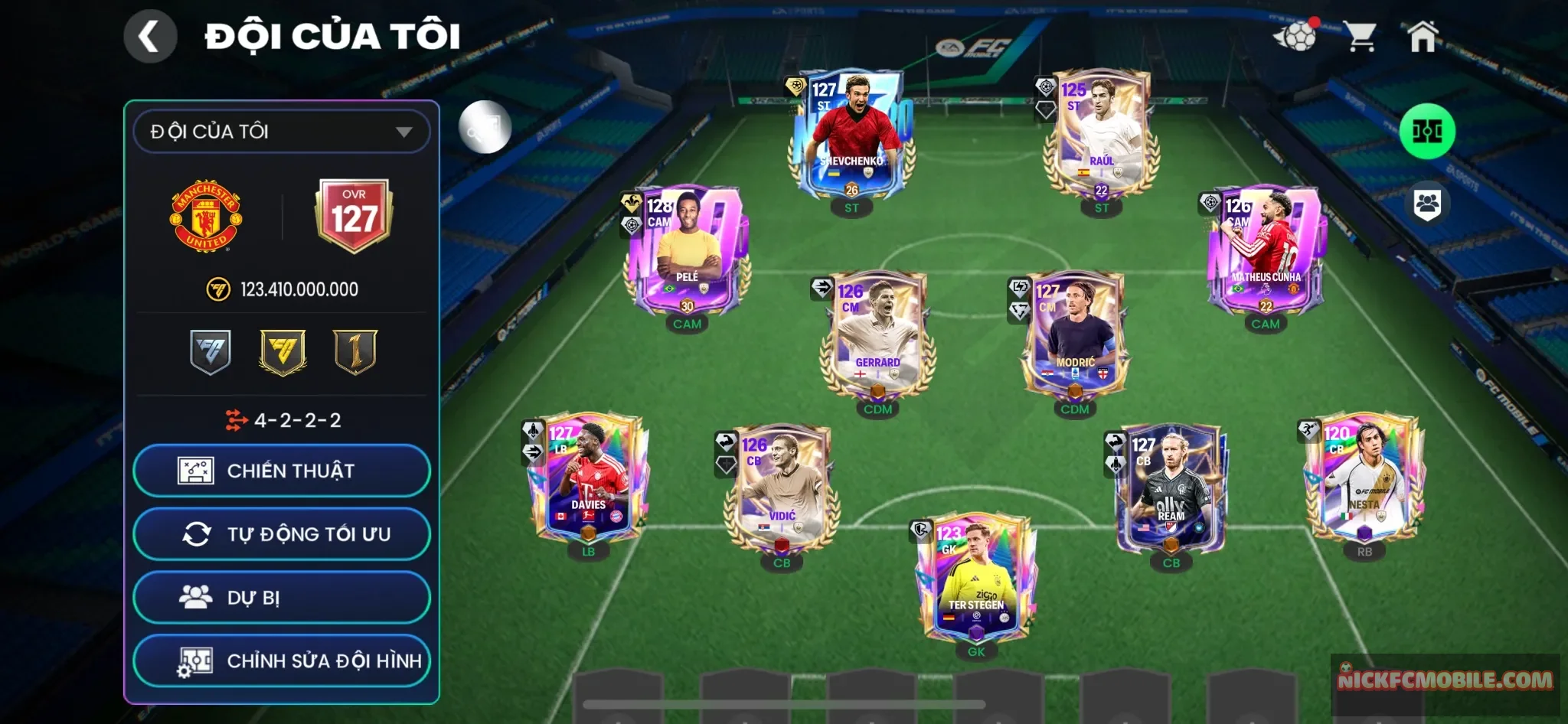 Ovr127 - Pele 128 kẹp 6 cầu thủ 127 + đã mở chuỗi vé