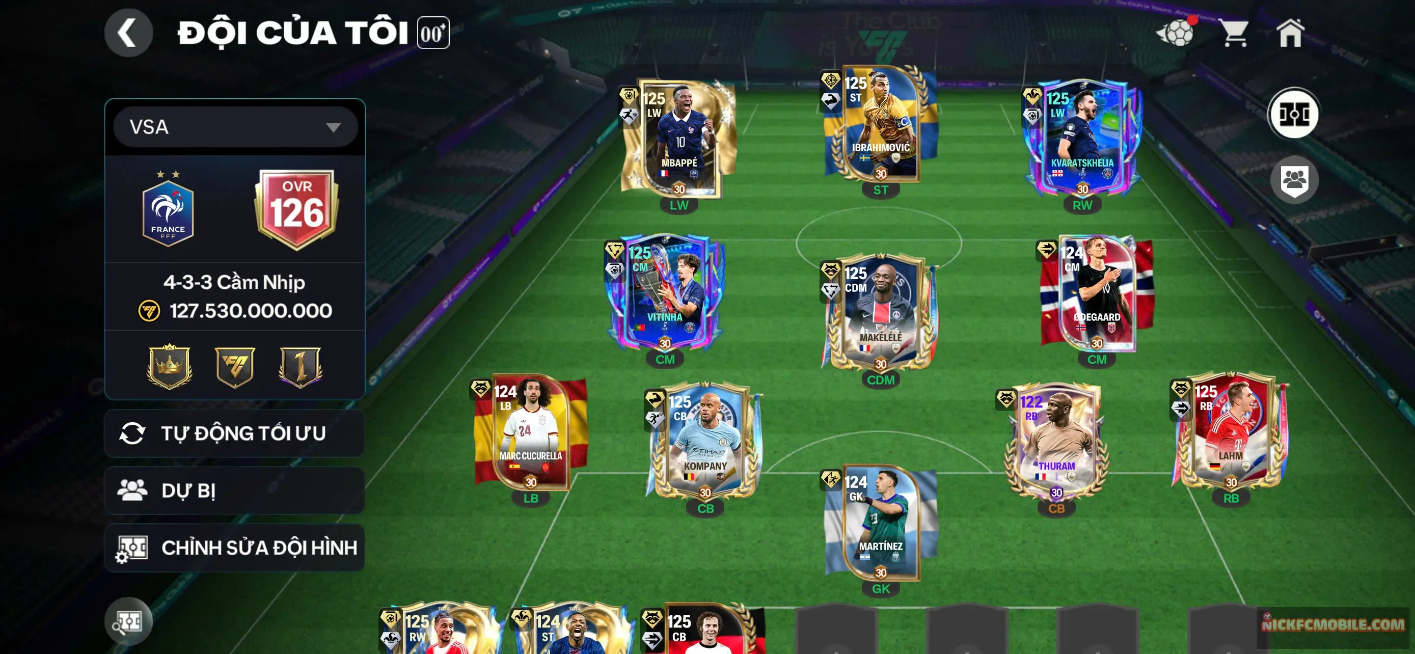 ms584 siêu phẩm 9 cầu thủ 125, ovr 126 cực ngon