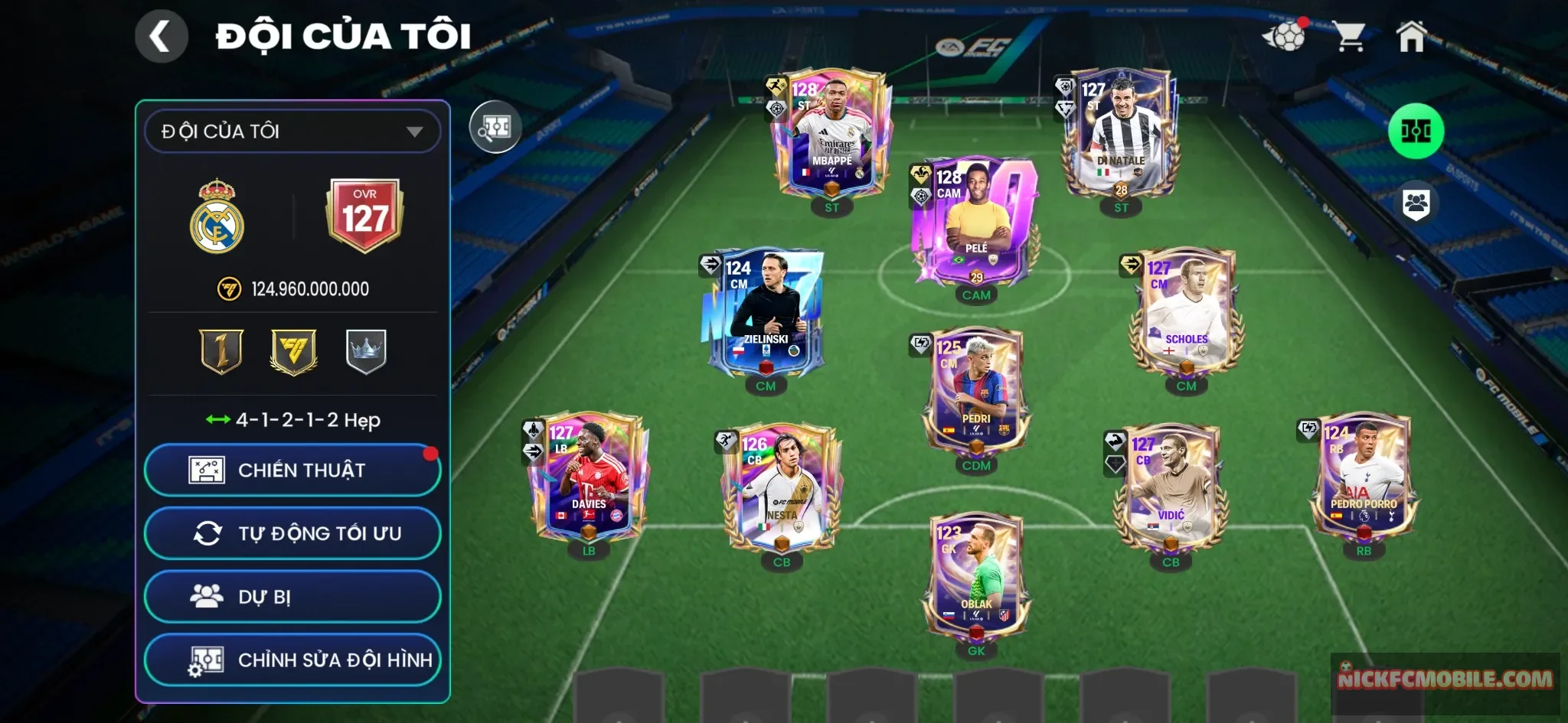 Ovr 127 M3p+Pele+14k mảnh+5k hhth Khung ổn