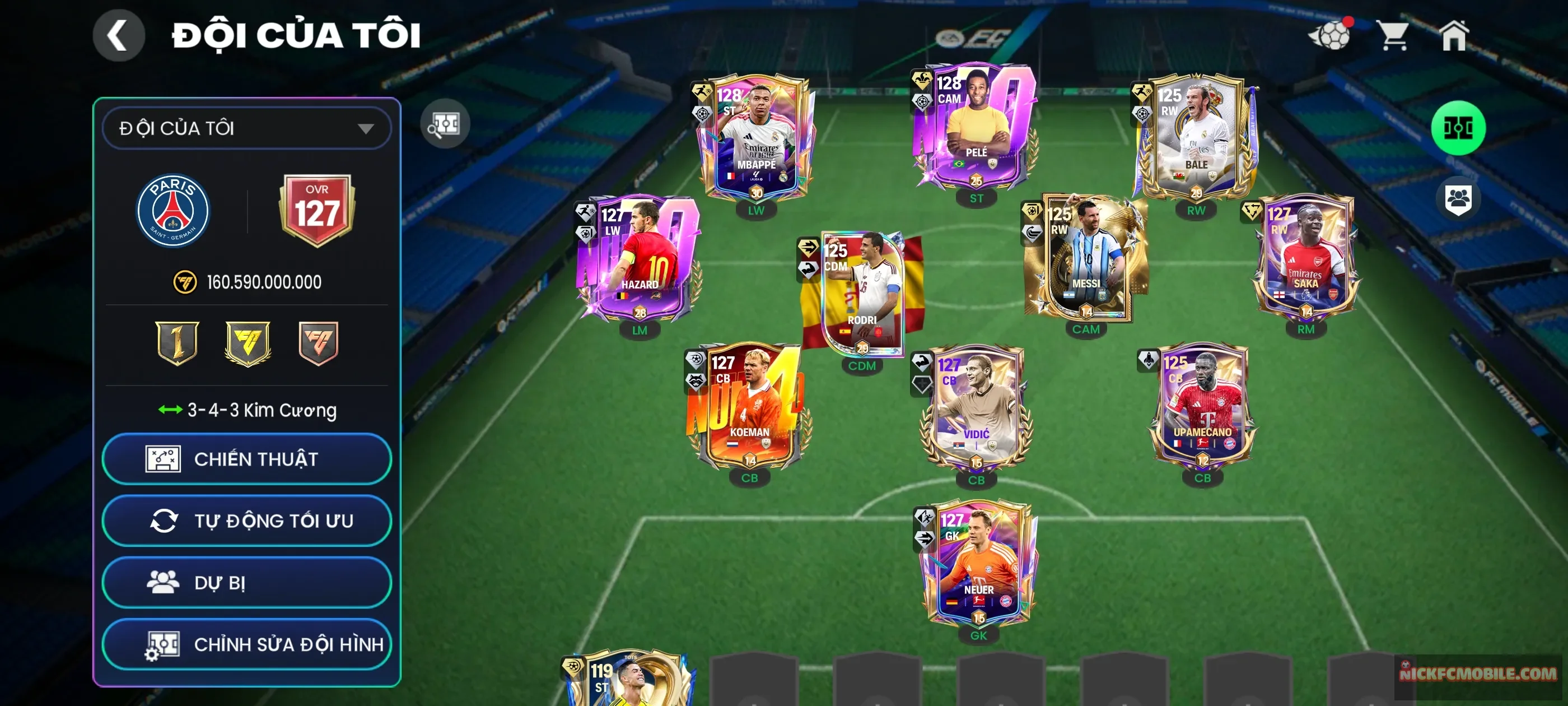 Ovr 127. M3p128+ Pele128 và đồng bọn. Đã mở sổ vé T10