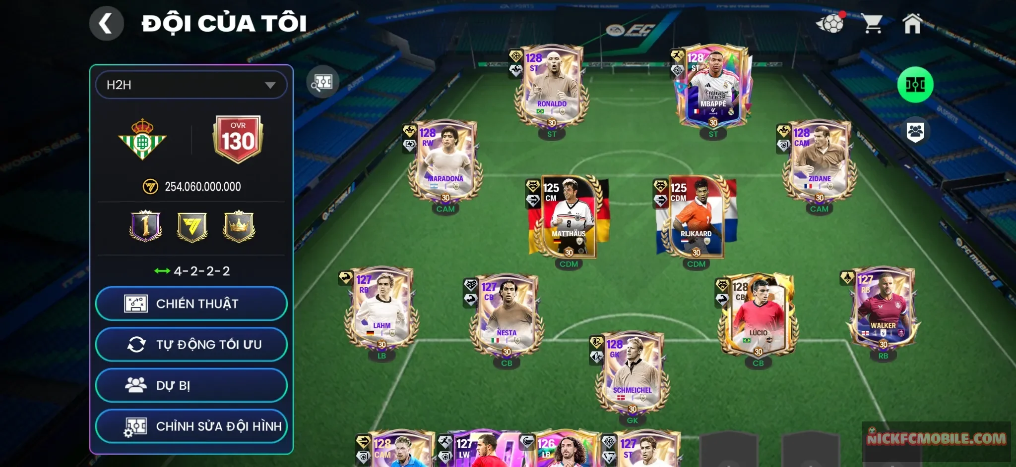 OVR 130 : 7con 123 + Dư 120k hh + 14B coin + 1 thẻ đổi tên + 30k hhth.