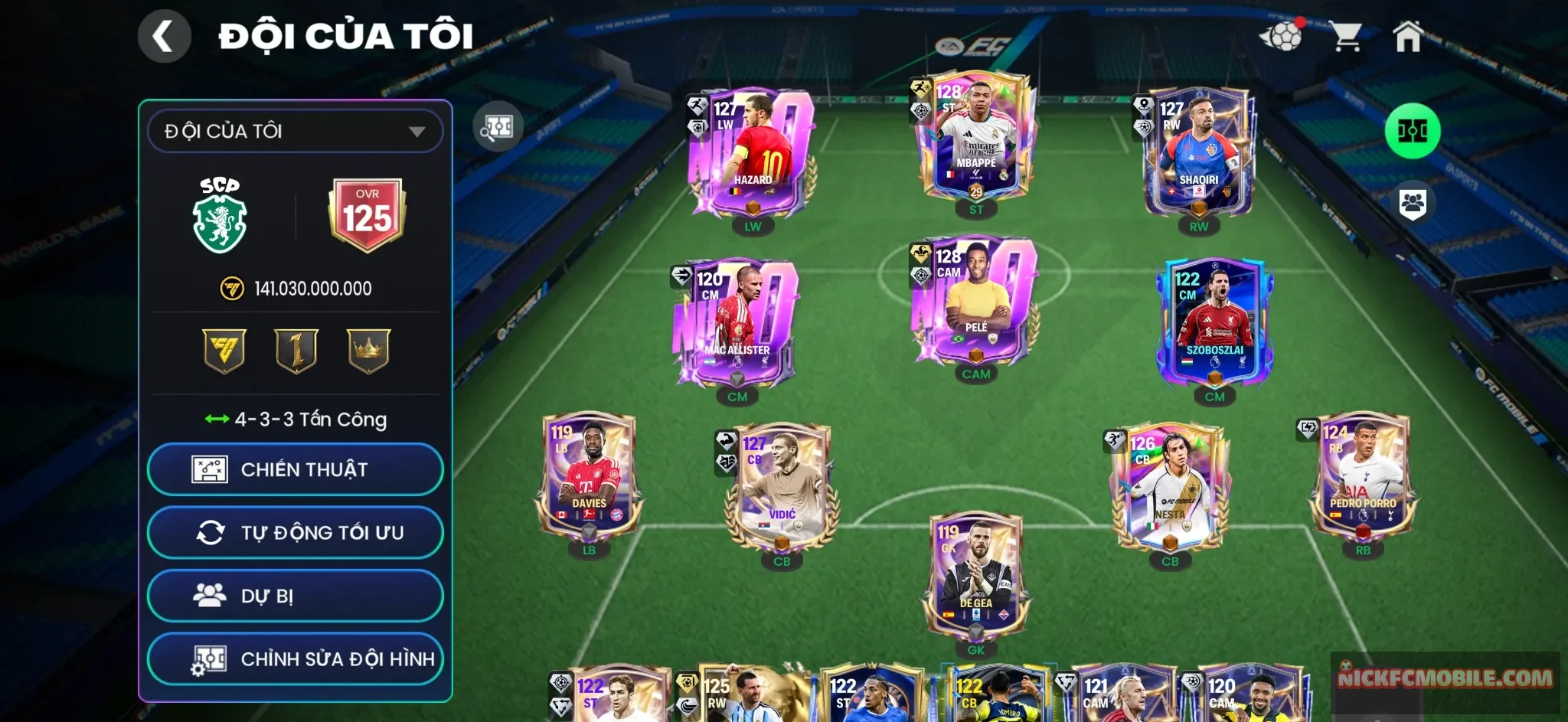 MP3 + Pele + Hazard + Nesta + 71k mảnh + sổ vé T10