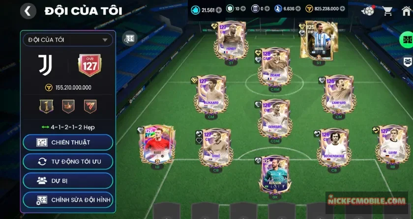 Ovr 127, Zidane, 21K mảnh