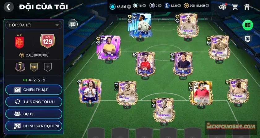 Ovr 129, 45K mảnh, 6 cầu thủ 128