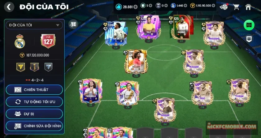 Ovr 127, 28K mảnh, 3 cầu thủ 123