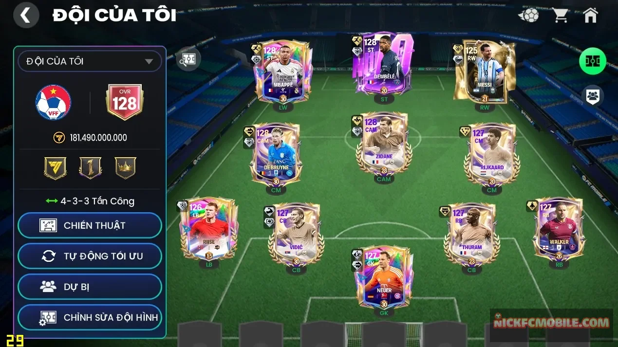 ĐH 181B  4 CON 123 + 5 CON 122   Garena TTT    SỐ 1