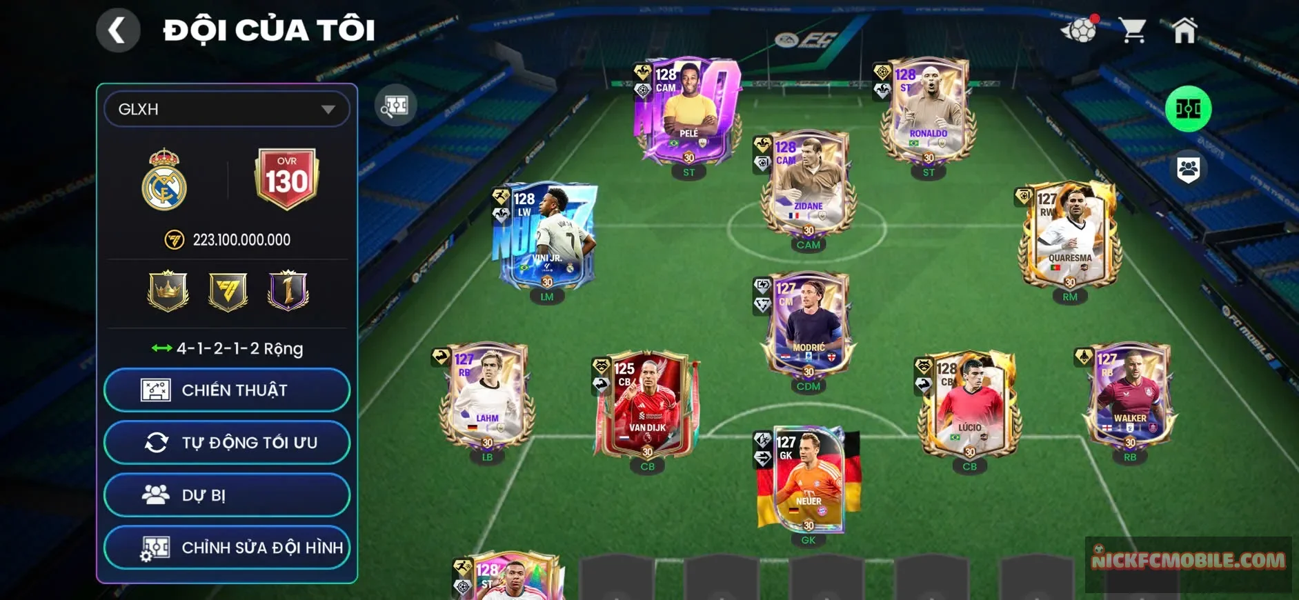 O : OVR 130 + 6con 123 + 200k manhe hh.