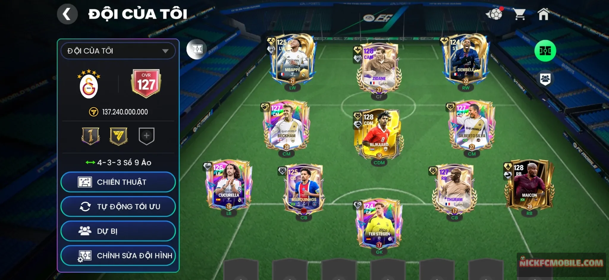 Ovr127-dư 679 fv + 3 cầu thủ 128 mới + dư 32k mảnh