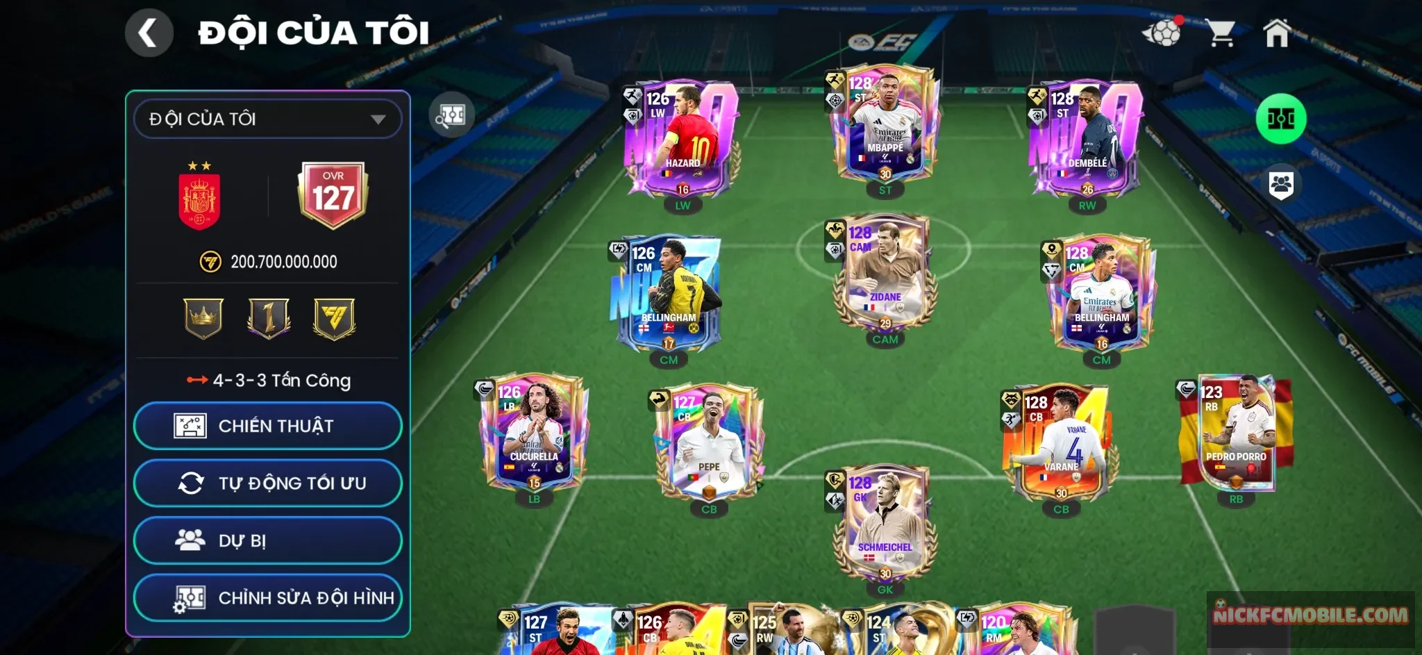 OVR 127 : 6con 123 + PePe + 33k mảnh + sổ vé T10.