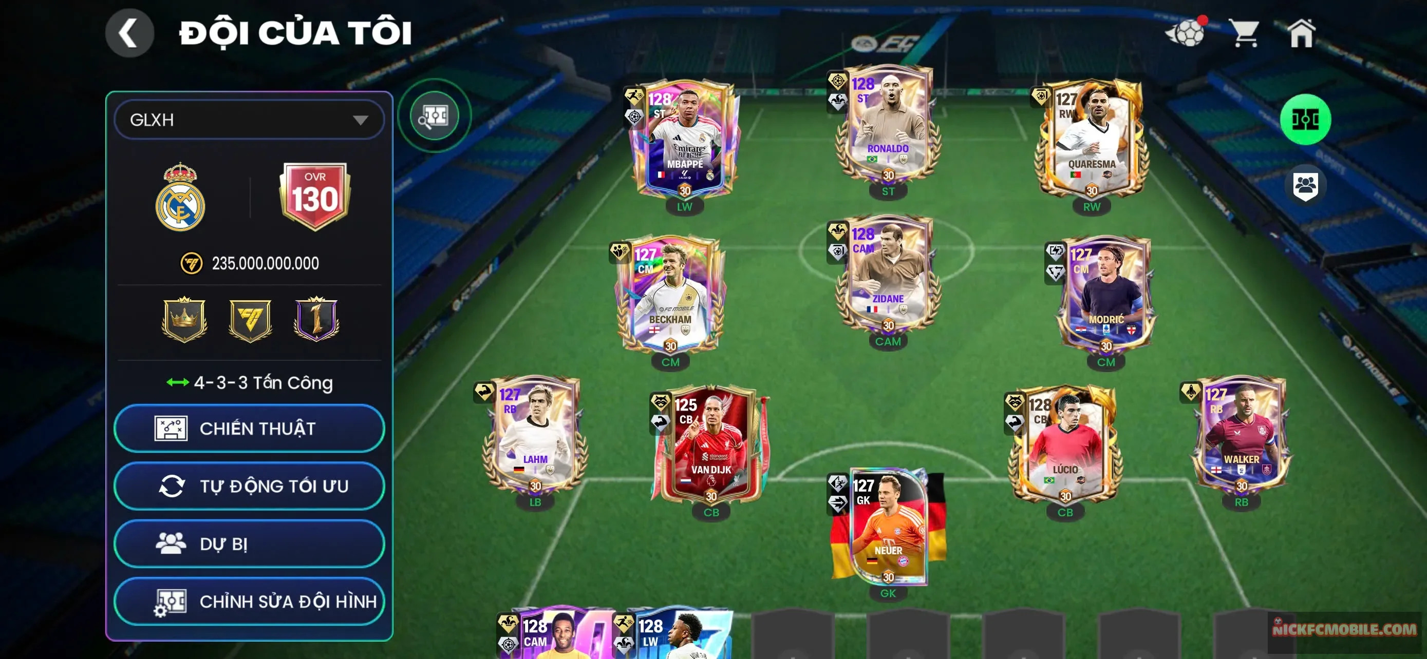 LLs13 : OVR 130 + 6con 123 + 210k mảnh.