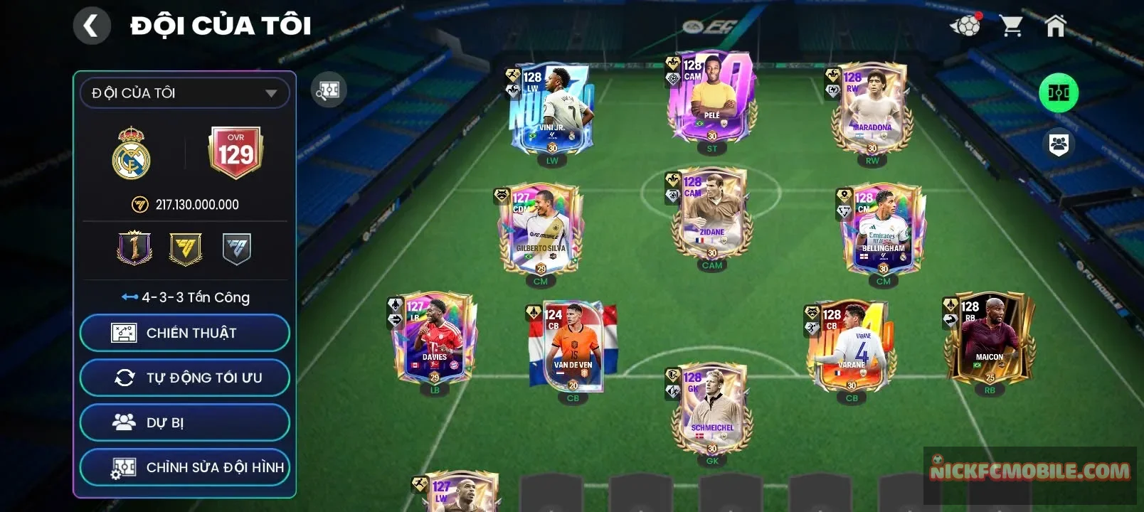 H : OVR 129 + 8con 123 + 35k mảnh.