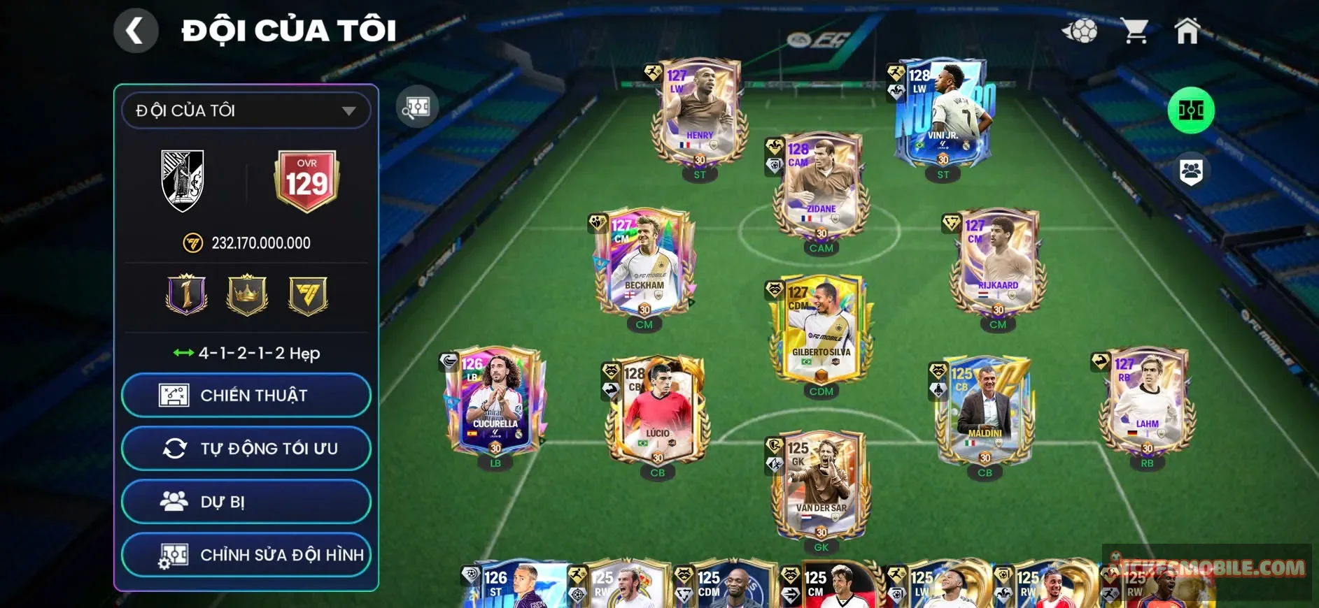 TC : OVR 129 + Xã hơn 200k mảnh + Zidane ( bán đc hơn 13B coin )
