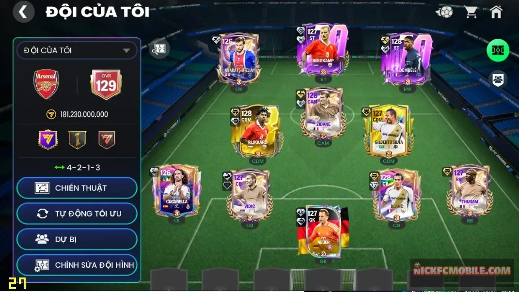 ĐH 181B  OVR 129   4 CON 123 + 5 CON 122   Garena TTT     SỐ 10