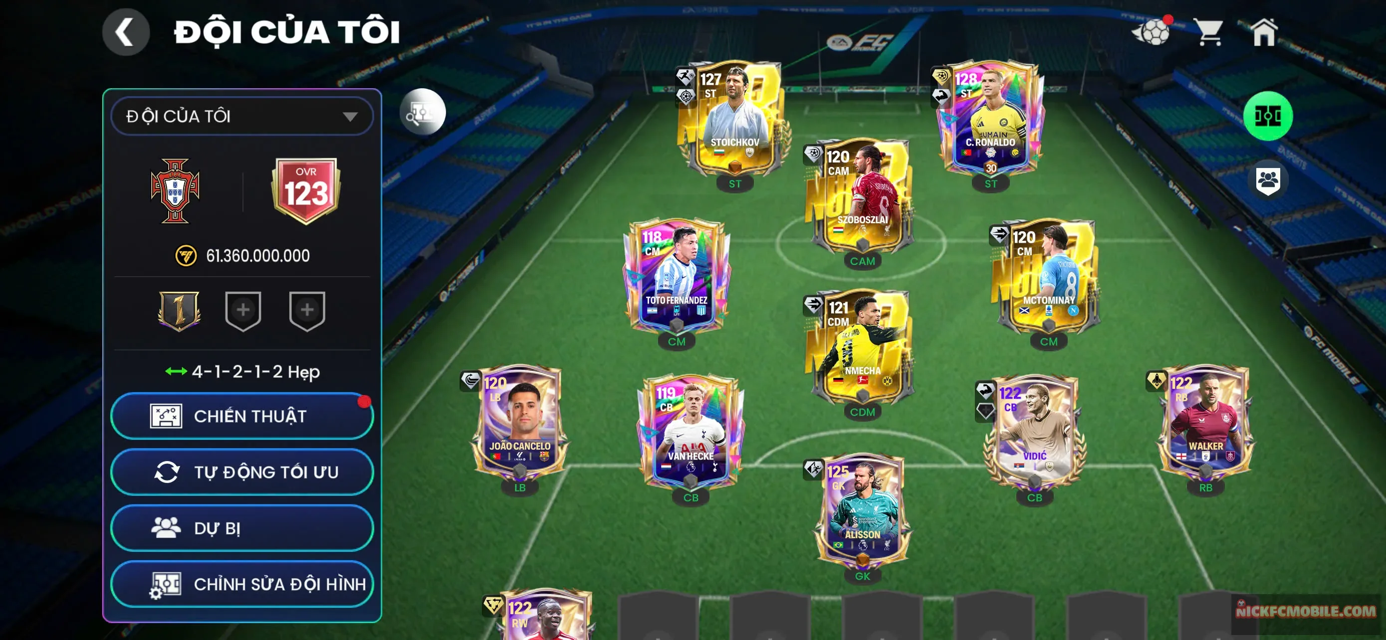 ms595 hàng ngon ovr 123 có ronaldo 128 cho ae trải nghiệm
