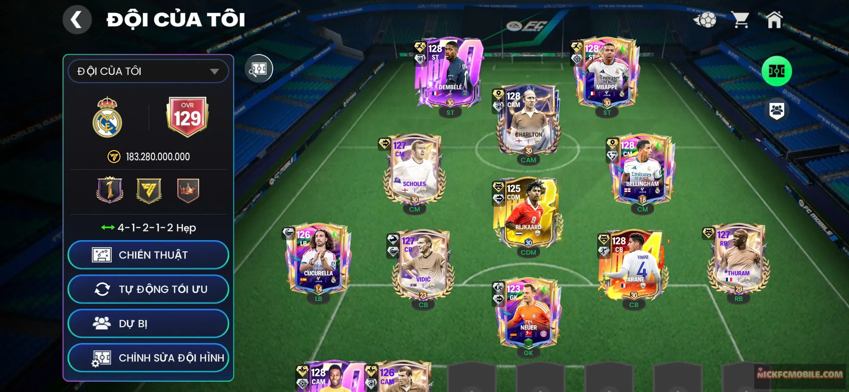LLs17 : OVR 129 + 7con 123 + GK bán được 4B5.