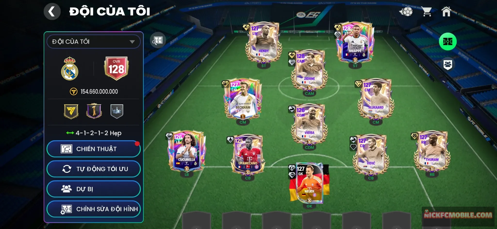 OVR 128 : M3p + Henry + Zidane
Dư 1b3 Coin